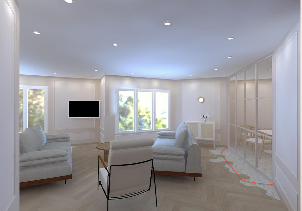 Appartement asnière vue 3D