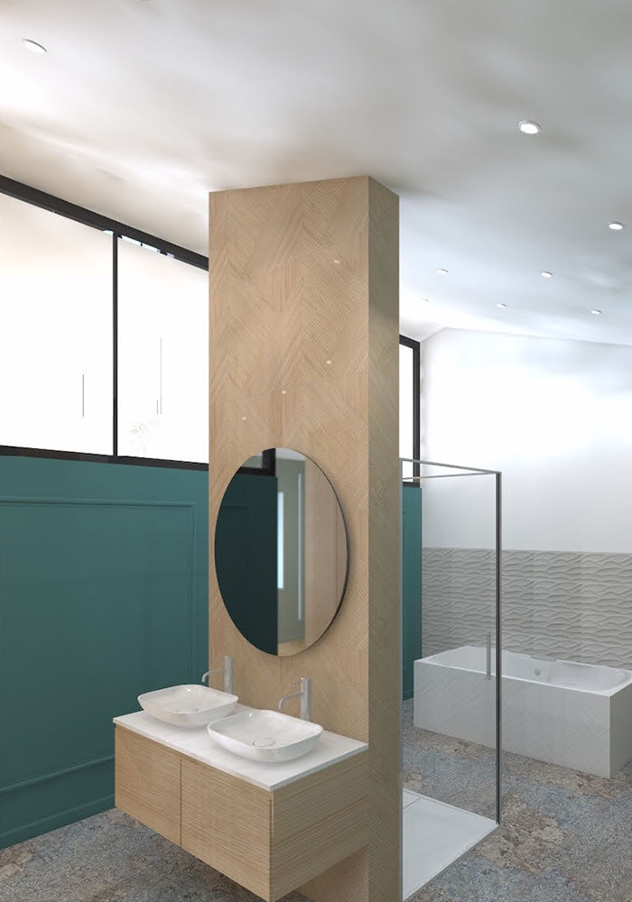 Vue 3D chennevère salle de bain